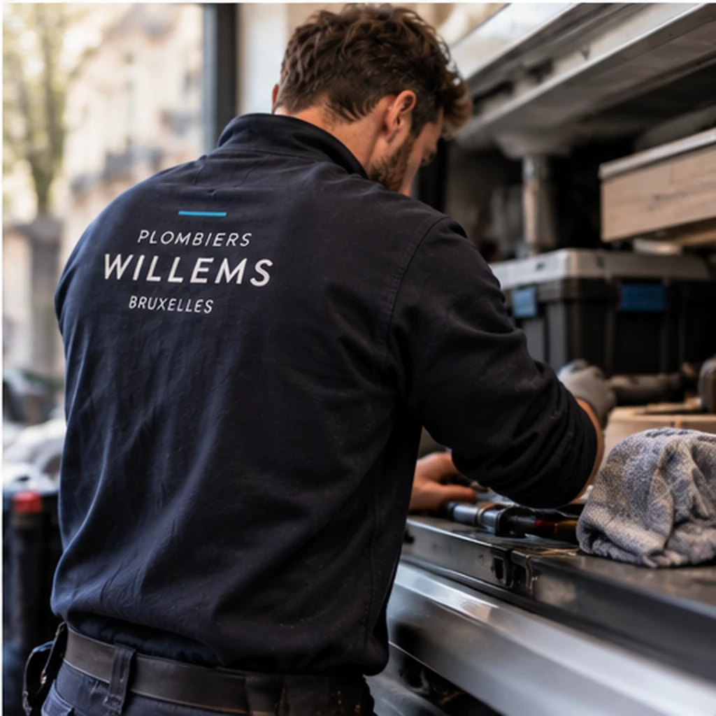 Technicus van Plombiers Willems bereidt materiaal voor op een interventie.