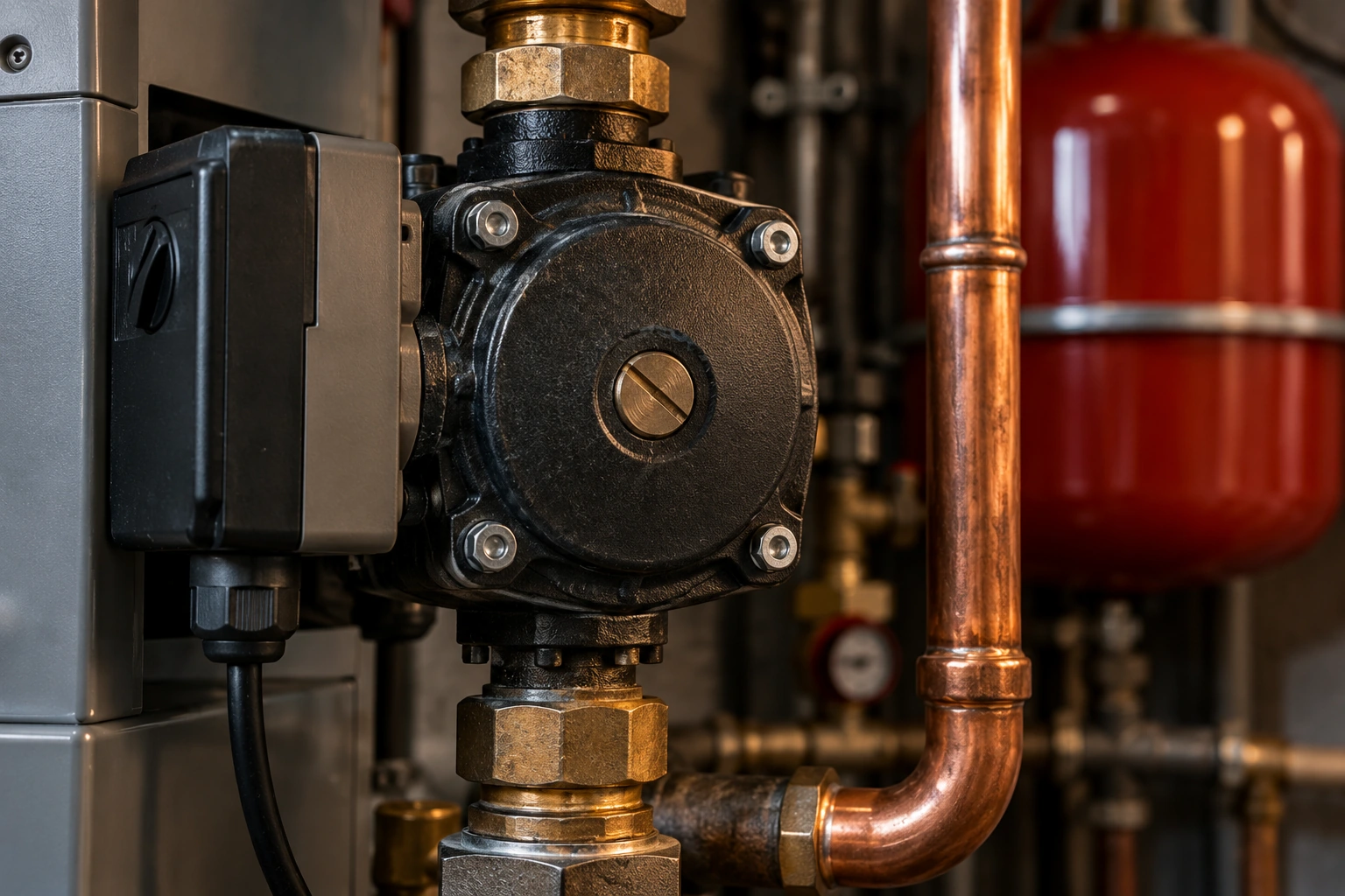 Illustration de travaux sur une chaudière à gaz.